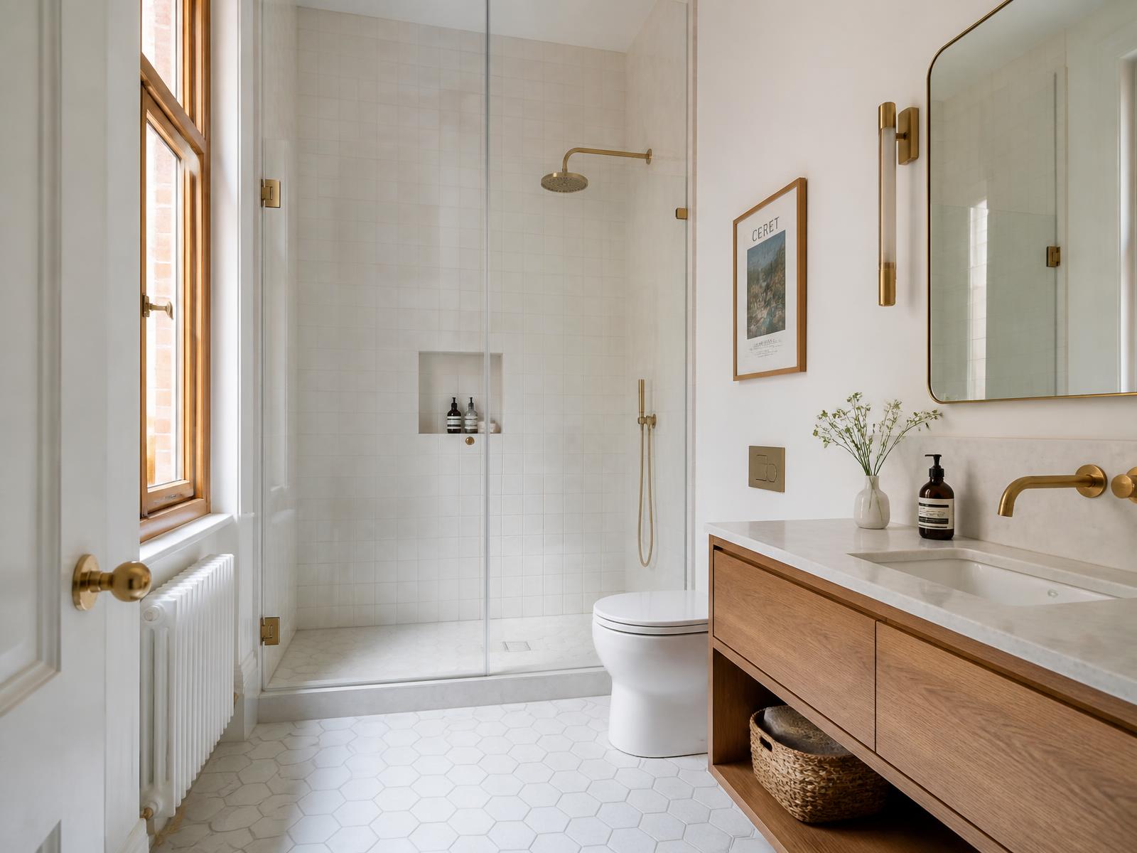 Bathroom of an apartment at Falconplein 16