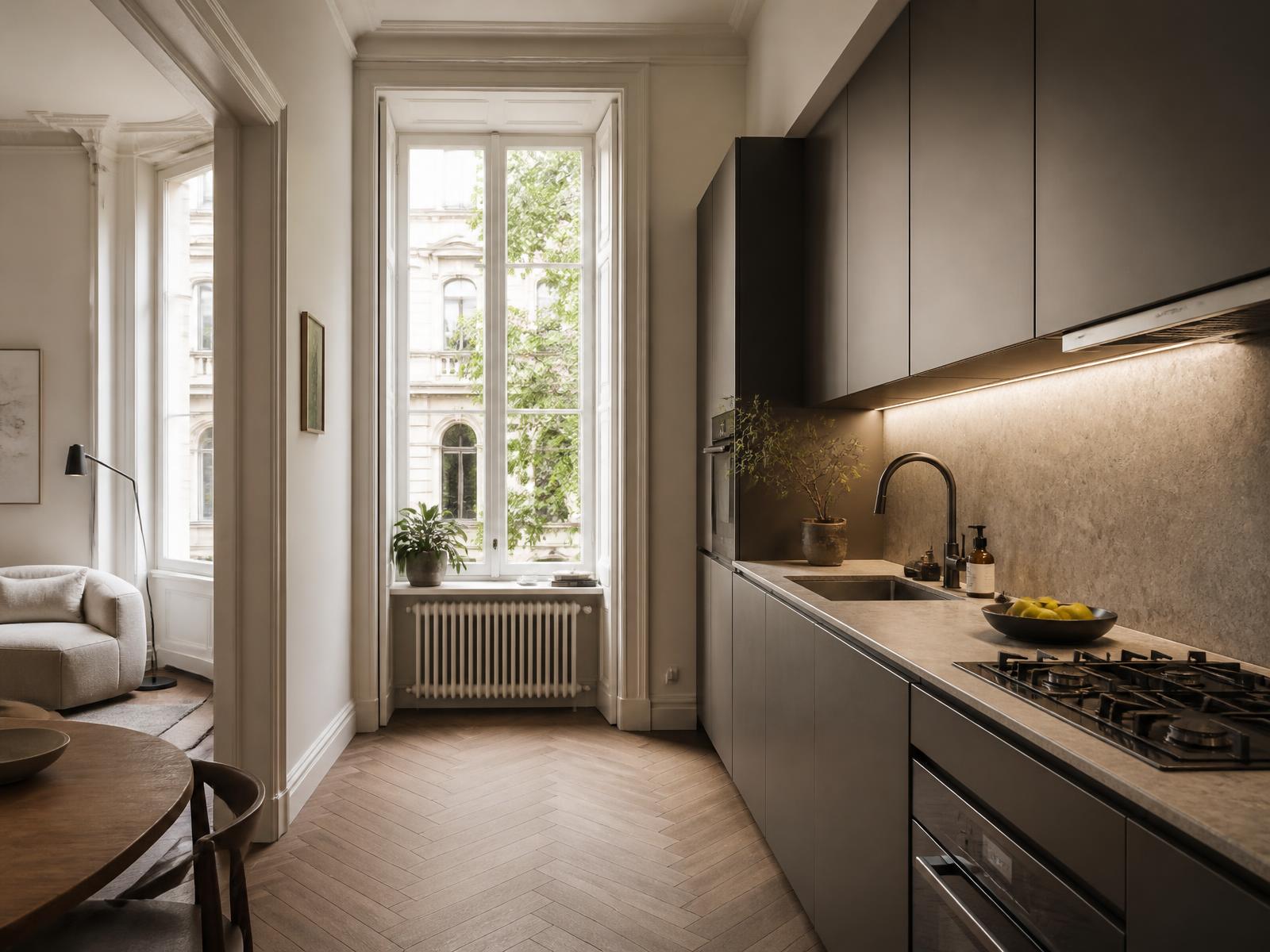 Kitchen of an apartment at Falconplein 16